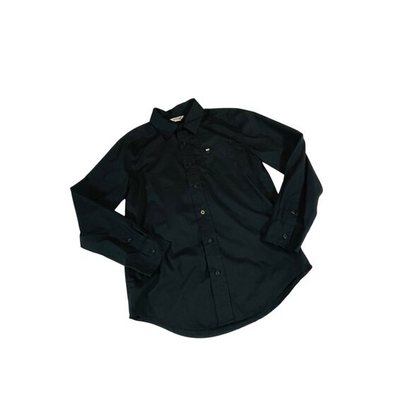 Caterpillar Men's Black Button-Up Shirt S Small Chest Pocket W Logo - Picture 6 of 8